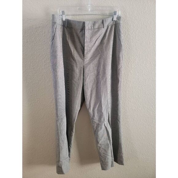 Lauren Ralph Lauren Women's Black White Houndstooth Wool Trousers Size 14 - Picture 1 of 3